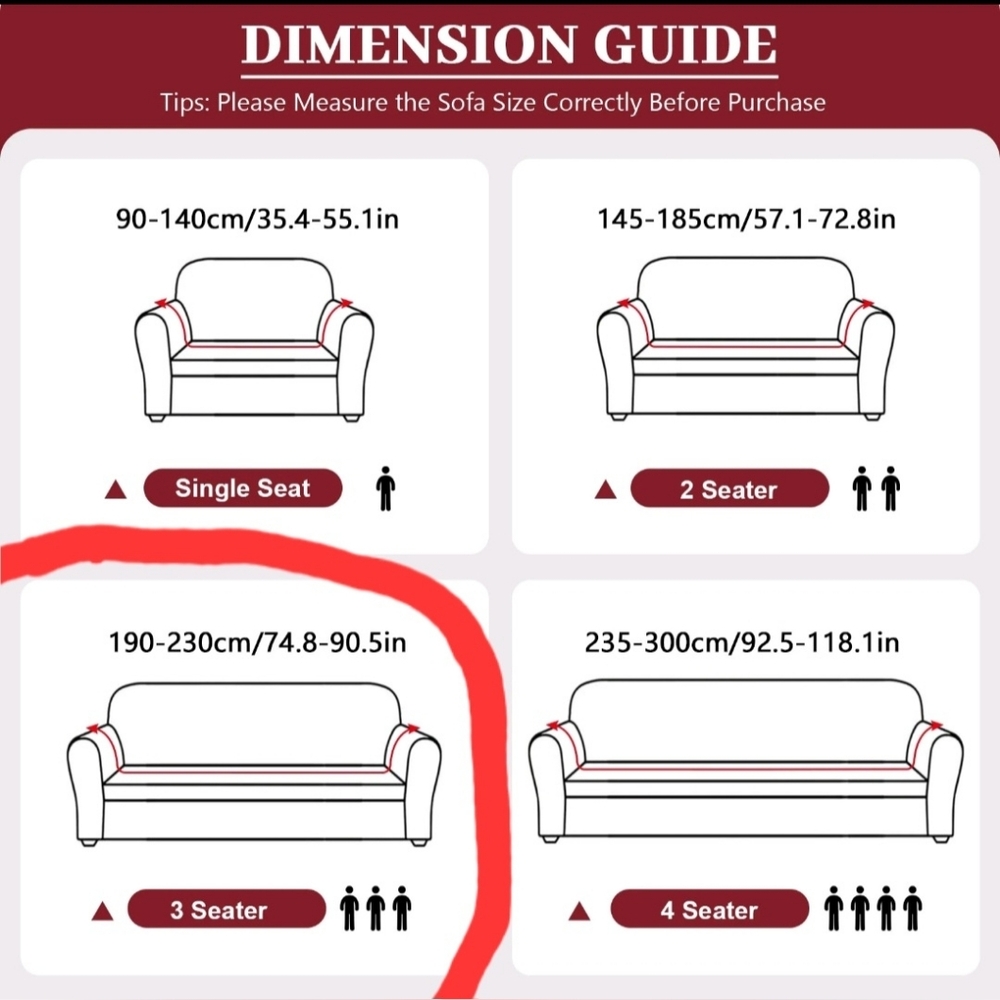Stretch Jacquard Sofa Cover 3 Seater Caramel Skirt Anti-Slip Couch Protector NEW - Picture 2 of 7